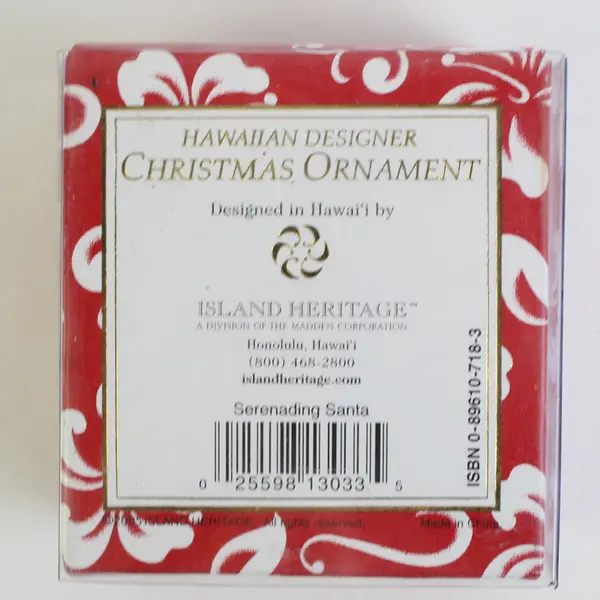 Island Heritage Serenading Santa Hand-Painted Christmas Ornament