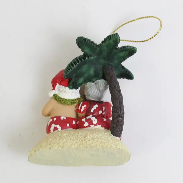 Island Heritage Serenading Santa Hand-Painted Christmas Ornament