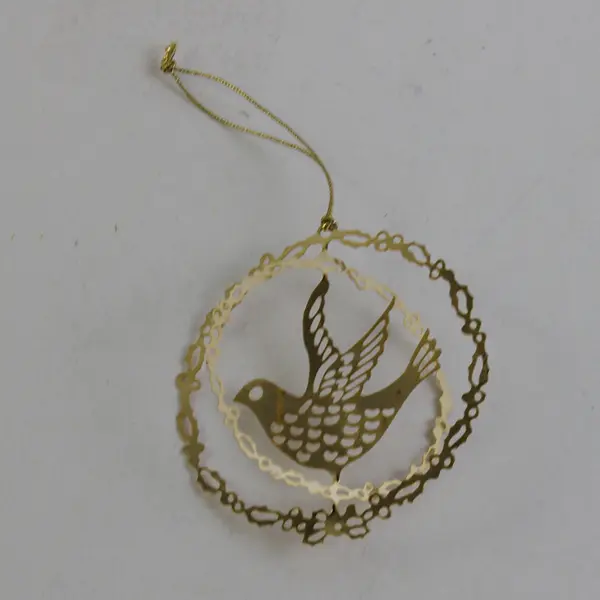 Vintage 1983 Christmas Fantasy Gold Plated Brass Bird Ornament