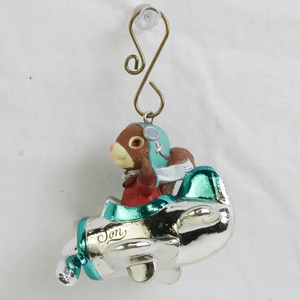 1992 Hallmark Son Bunny Rabbit Flying Airplane Keepsake Ornament