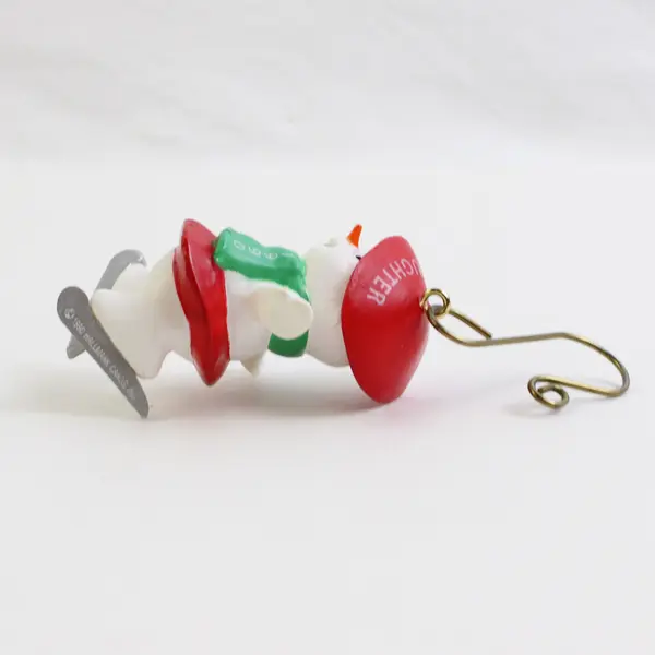 1990 Hallmark Daughter Ice Skating Snowgirl Keepsake Ornament