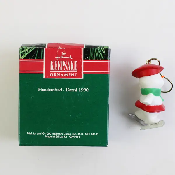 1990 Hallmark Daughter Ice Skating Snowgirl Keepsake Ornament