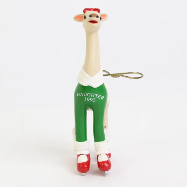 1993 Hallmark Daughter Ice Skating Giraffe Keepsake Ornament