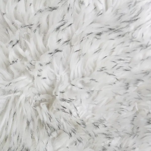 Unbranded Small Fluffy Soft White and Gray Faux Fur Rug 40"x22"x1"