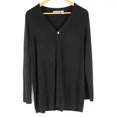 Chico's Private Edition Women's Size 2 Black Long Sleeve Stretch Cardigan