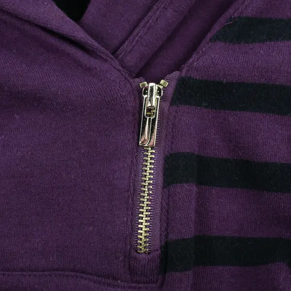 Jones New York Signature Women's XL Purple/Black Stripe Long Sleeve Sweater