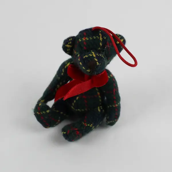 Lot of 2 Mini Jointed Teddy Bears w/Hanging Attachment White Barn Candle Co.