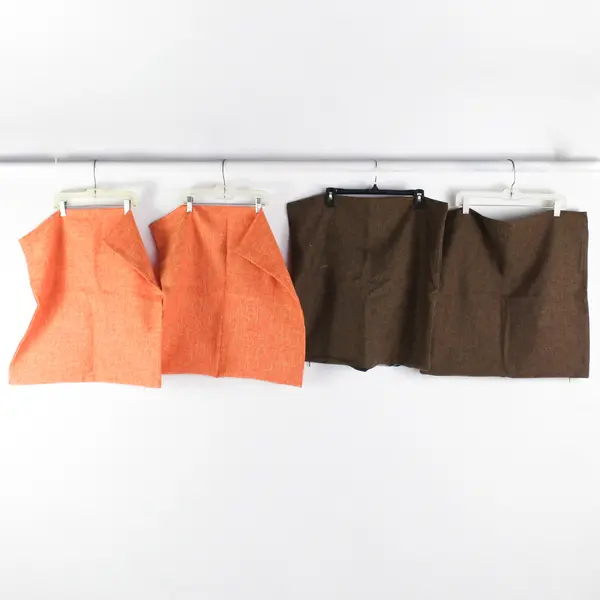 Lot of 4 Unbranded Woven Couch Pillow Covers Brown and Orange 21.5"x21.5"