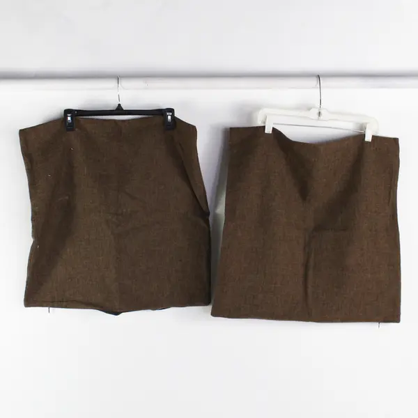 Lot of 4 Unbranded Woven Couch Pillow Covers Brown and Orange 21.5"x21.5"