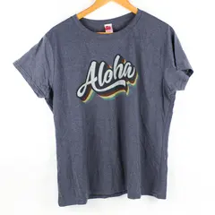 NWT Island Girl Women's XL Blue Cotton Blend "Aloha" Graphic T-Shirt