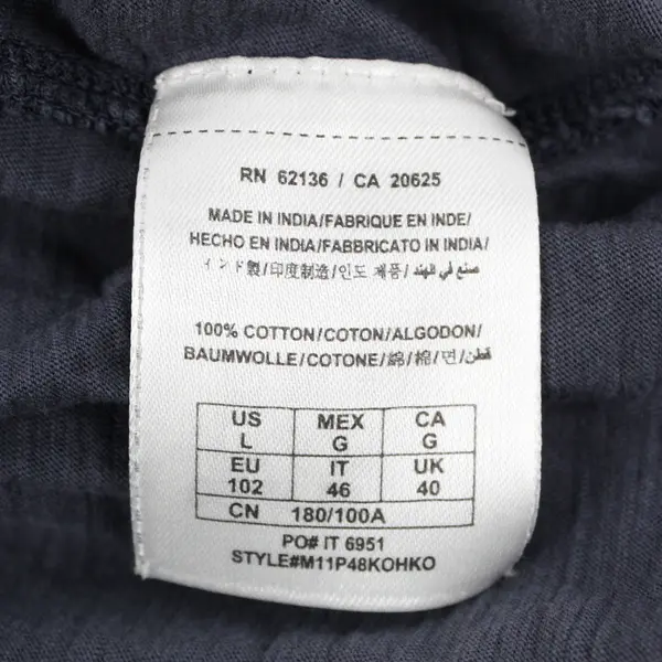 Guess Men's L Gray and Black 100% Cotton Graphic Long Sleeve Shirt