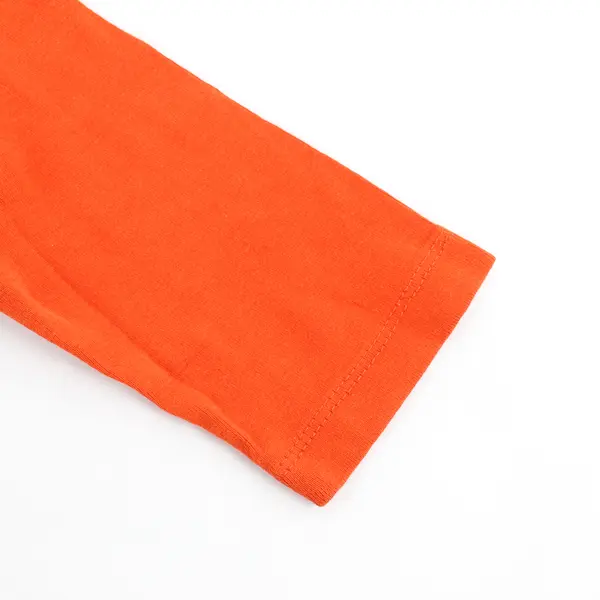 JCP Women's M Orange 100% Cotton Long Sleeve Round Neck Shirt