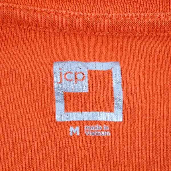JCP Women's M Orange 100% Cotton Long Sleeve Round Neck Shirt
