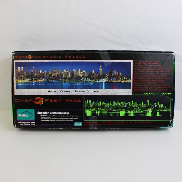 New York, New York Panoramic Jigsaw Puzzle Glow in the Dark, 750 Pieces Complete