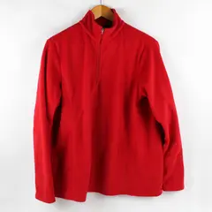 Lands' End Women's L Red Fleece Long Sleeve 1/4 Zip Jacket