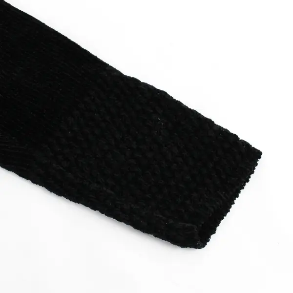 Vintage CLIO Women's M Black Rayon Crochet Long Sleeve Blouse