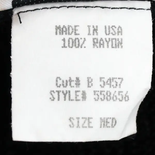 Vintage CLIO Women's M Black Rayon Crochet Long Sleeve Blouse