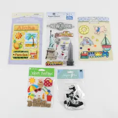 Lot of 5 Scrapbook Embellishments: New York, Vacation, Baby, etc. Themes New