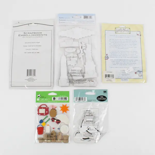 Lot of 5 Scrapbook Embellishments: New York, Vacation, Baby, etc. Themes New