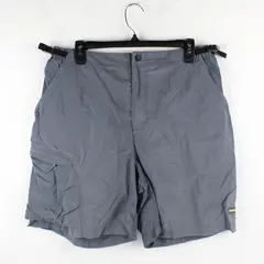 REI Women's L Gray Belted 100% Nylon Cargo Hiking Shorts