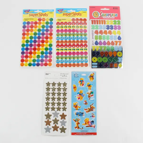 Lot of 5 Assorted Themes Stickers for Crafts, Scrapbooking, etc.  New 