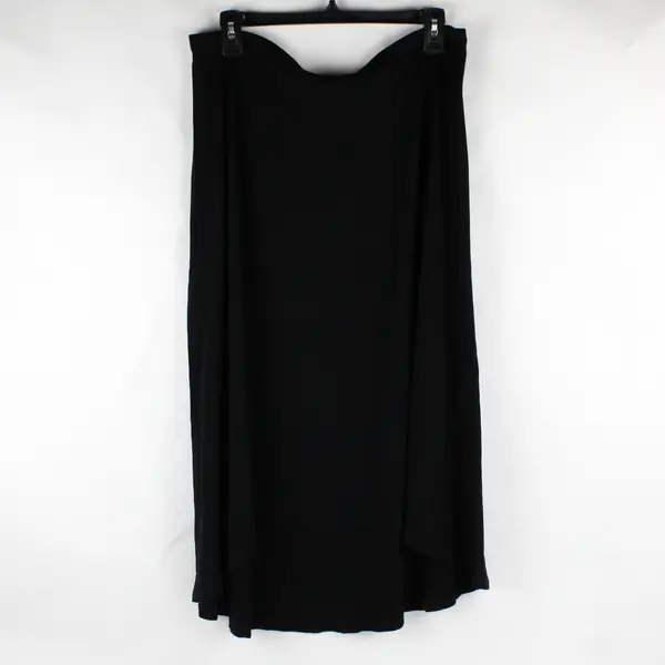 Eileen Fisher Women's M Black High/Low Maxi Skirt with Elastic Waist