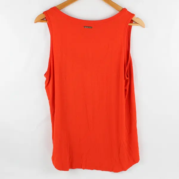 Michael Kors Women's L Bright Orange Fringe and Grommet Design Tank Top