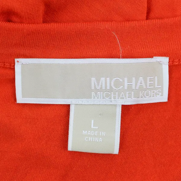 Michael Kors Women's L Bright Orange Fringe and Grommet Design Tank Top