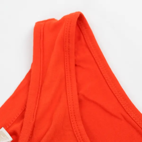 Michael Kors Women's L Bright Orange Fringe and Grommet Design Tank Top