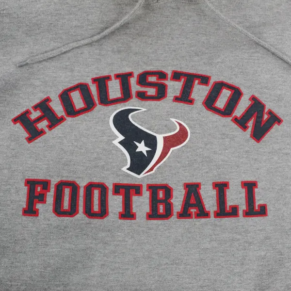 NFL Team Apparel Reebok Men's L Gray Houston Texas Football Heavyweight Hoodie