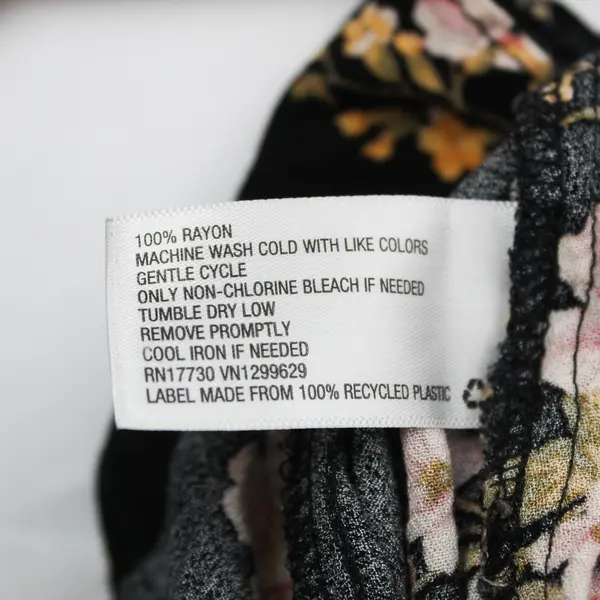 Xhilaration Women's M Black and Floral Ruffle Sleeve Pant Jumper