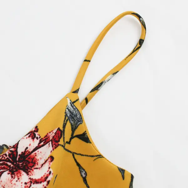 Soprano Women's/Teens Size S Yellow Floral Short Fit & Flare Strappy Dress