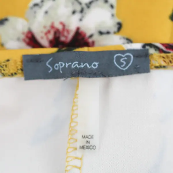Soprano Women's/Teens Size S Yellow Floral Short Fit & Flare Strappy Dress