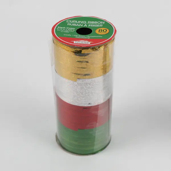 Lot of 2 Tubes of Sparkling Curling Ribbon, 80 ft. ea. Assorted Colors New