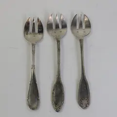 Lot Of 3 Ravinet d'Enfert Assorted Patterned Flatware Small Sporks 5.25" Long