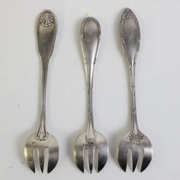 Lot Of 3 Ravinet d'Enfert Assorted Patterned Flatware Small Sporks 5.25" Long