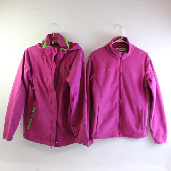 Columbia Bugaboo Youth 18/20 Pink and Green Interchange Jacket and Fleece