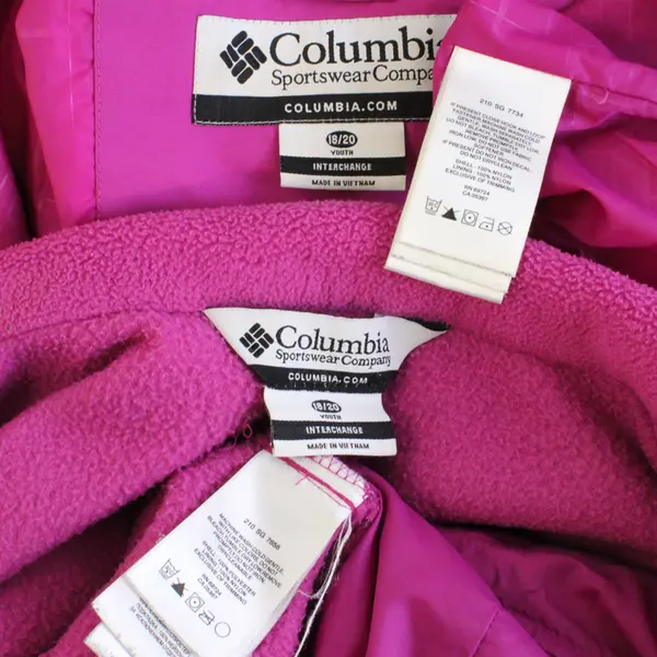 Columbia Bugaboo Youth 18/20 Pink and Green Interchange Jacket and Fleece