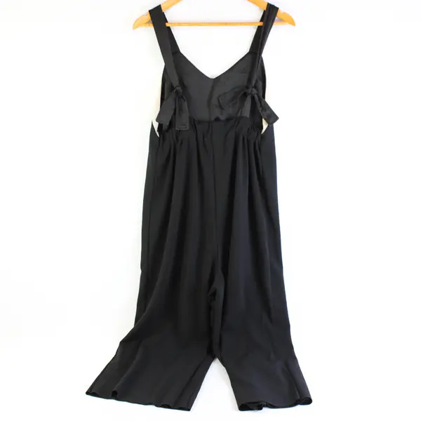 Zara Woman/Basic Collection Women's M Two Tone Cropped Jumpsuit Tie Straps