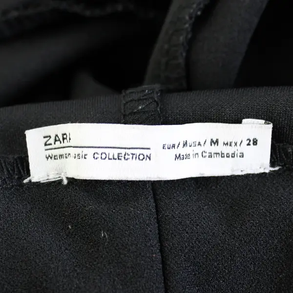 Zara Woman/Basic Collection Women's M Two Tone Cropped Jumpsuit Tie Straps