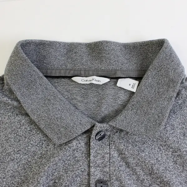 Calvin Klein Men's Heather Gray 100% Cotton Short Sleeve Polo Shirt