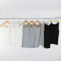 Lot of 9 Hanes Comfort Men's M Wht/Gray/Blk 100% Cotton Tank Undershirts