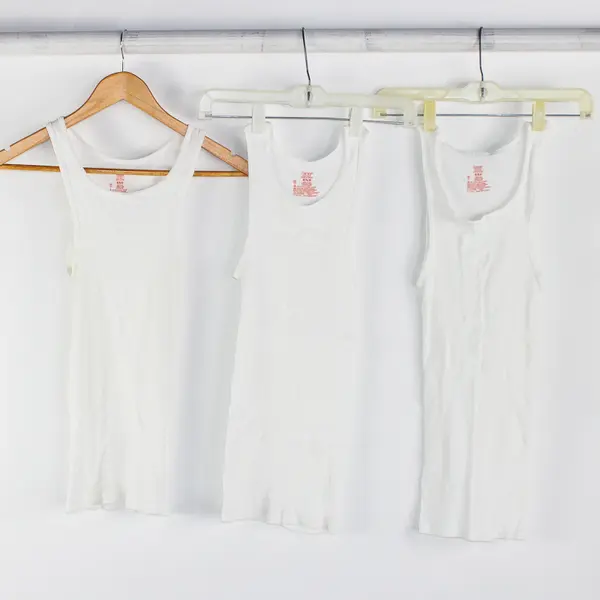 Lot of 9 Hanes Comfort Men's M Wht/Gray/Blk 100% Cotton Tank Undershirts