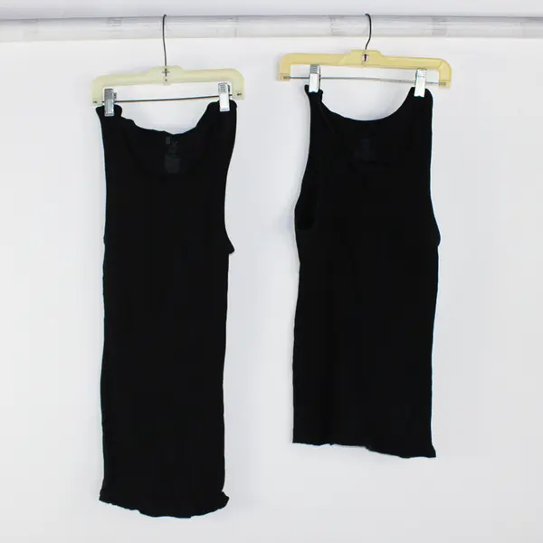 Lot of 9 Hanes Comfort Men's M Wht/Gray/Blk 100% Cotton Tank Undershirts