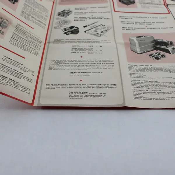 Vintage View Master Bilingual Italian French German Catalog Brochure