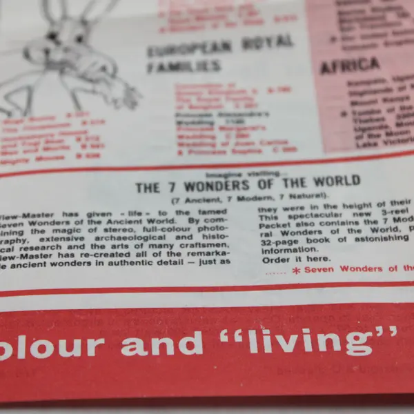 Vintage View Master England Product Catalog Brochure