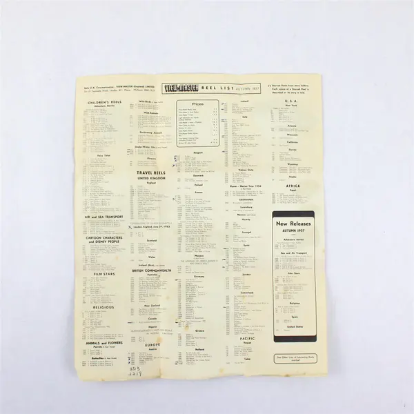 Lot Of 2 Vintage View Master England Product Catalog Brochures