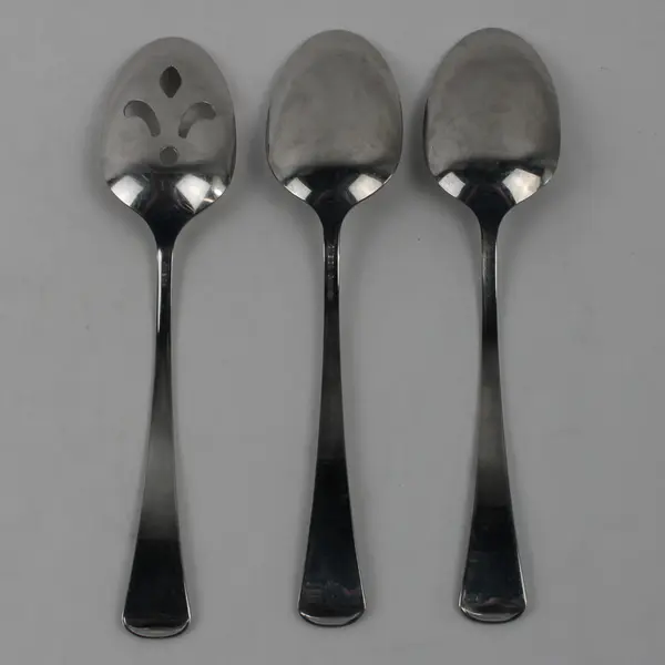 Lot Of 3 Oneida Canada/Distinction (Stainless) Flatware Serving Spoons 8.5" Long
