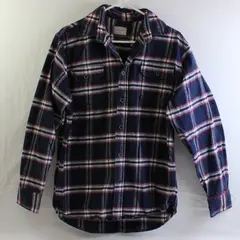 Jachs Men's M Blue and Red Plaid Heavy Weight Long Sleeve Flannel Button Up
