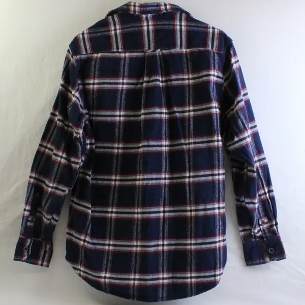 Jachs Men's M Blue and Red Plaid Heavy Weight Long Sleeve Flannel Button Up